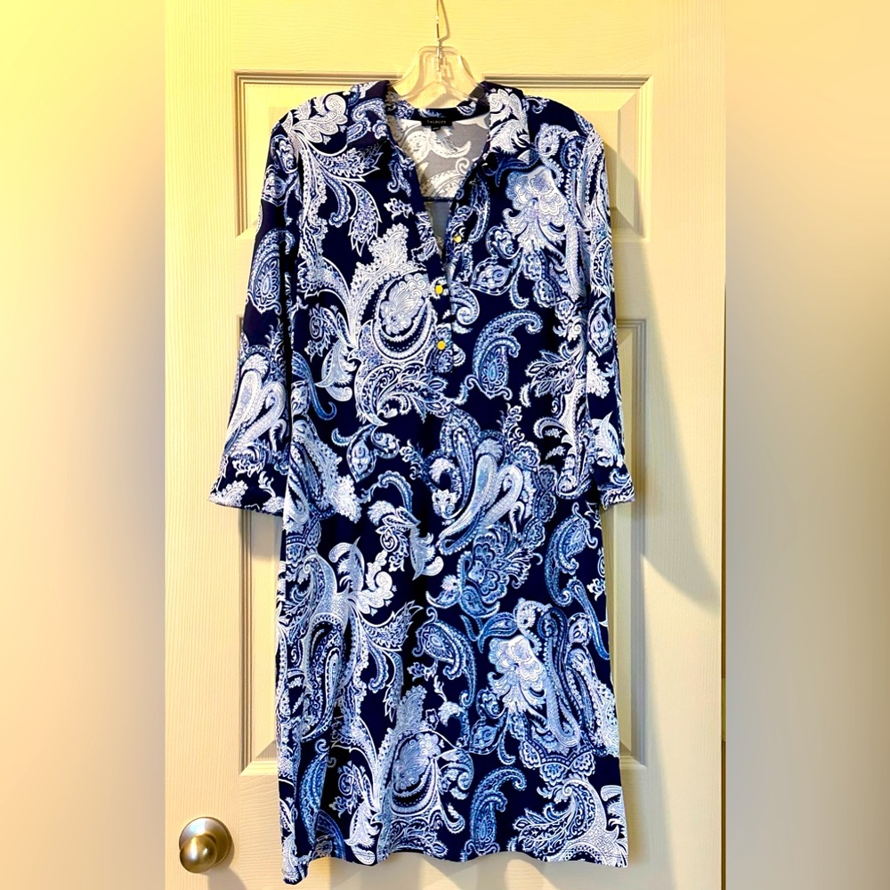 TALBOTS Dress - Blue Paisley - Size M